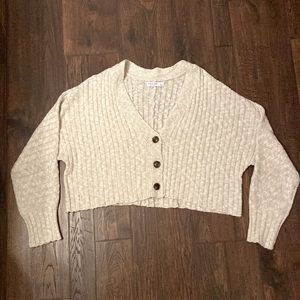 Arizona Cropped Knit Button-Up Sweater